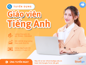 Tuyển dụng giáo viên tiếng anh dạy online Studigo Education